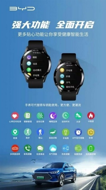百家樂:比亞迪智能手表預計 4 月上市 支持汽車鈅匙等功能
